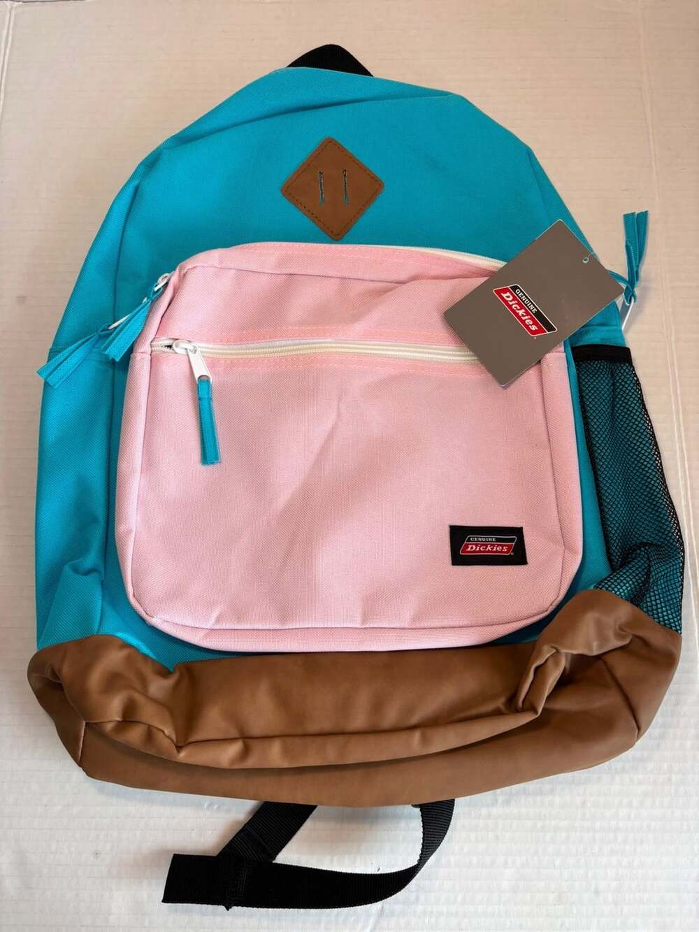 Genuine Dickies Varsity Backpack Blue Pink Brown New With Tags